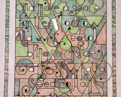 David Flattery
Micron Pigma markers and colored pencil on paper
18" x 24'