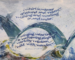 Claire Griffin
Acrylic paint, acrylic ink, collage, alcohol ink, walnut ink
24" x 12"