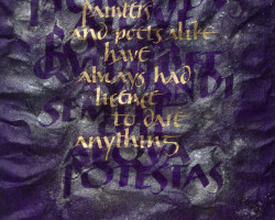 C.A. Millner
Gouache, mica spray, stencils, unknown Japanese paper
13" x 16"