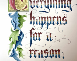 Dan Mooney
24K Gold leaf illumination, watercolor lettering, and sumi ink for subtext
11" x 14"