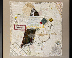 Kay Bueno de Mesquita
Mixed medium collage with antique linen hand embroidered napkin
20" x 20"